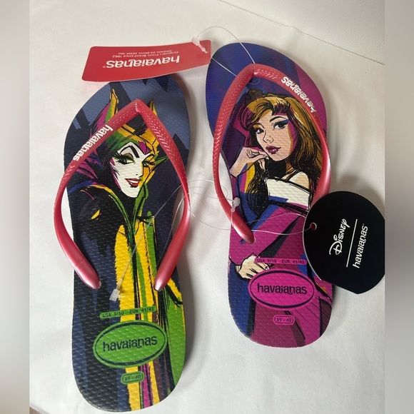 New NWT Havaianas Women's Disney Maleficent and Aurora from Flip Flops - Picture 2 of 9